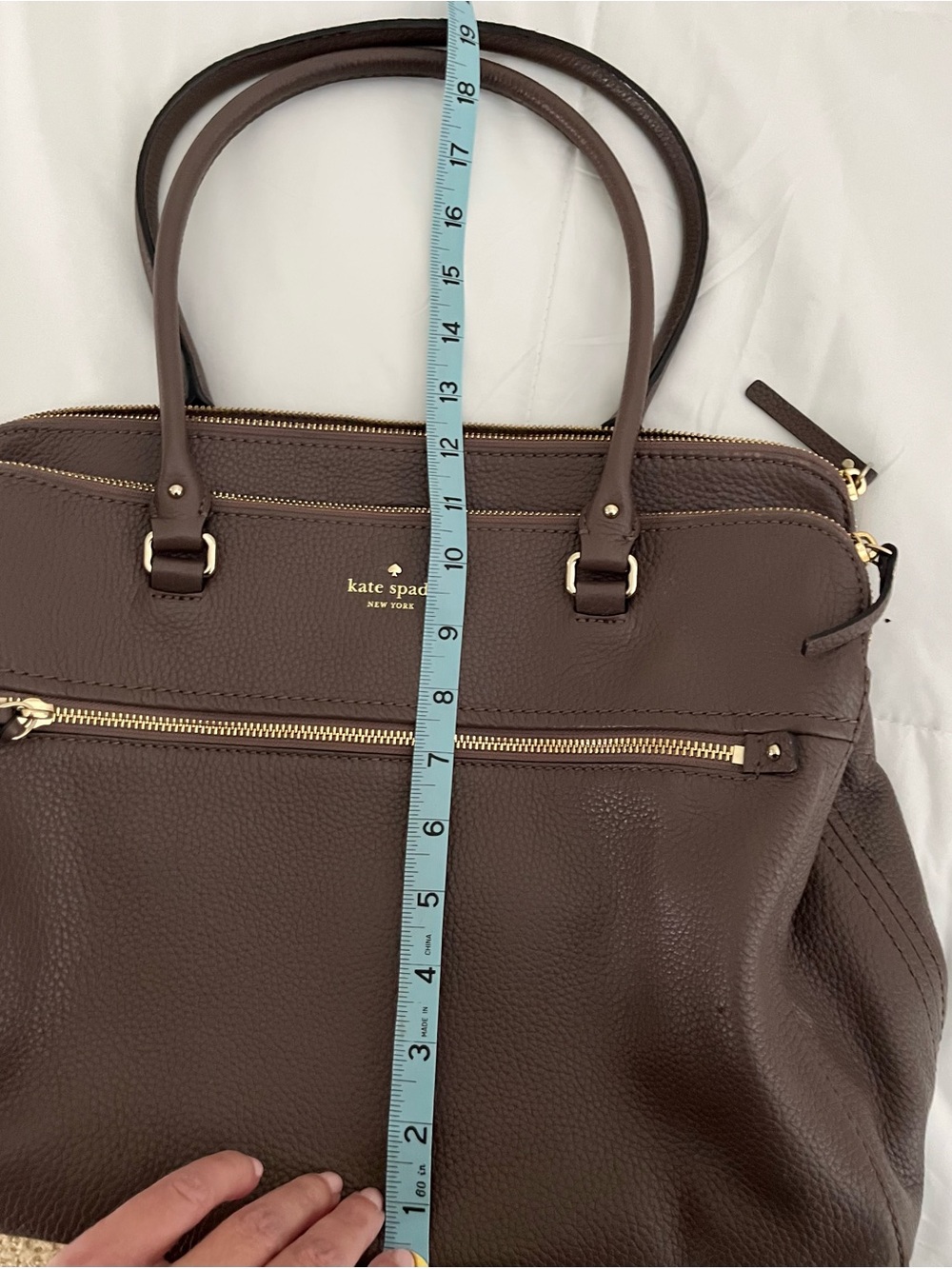 Kate Spade brown pebbled leather handbag - Picture 14 of 15